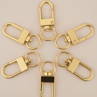 Fecho Mosquetão 32mm Banhado A Ouro - 50 Peças
