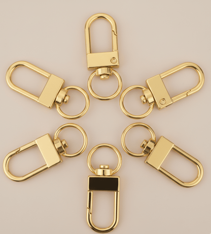 Fecho Mosquetão 32mm Banhado A Ouro - 50 Peças