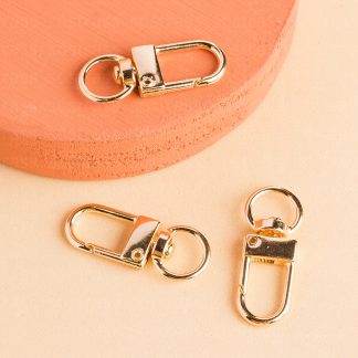 Fecho Mosquetão 32mm Banhado A Ouro - 10 Peças