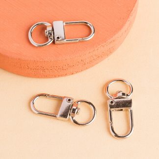 Fecho Mosquetão 32mm Banho Prata - 10 Peças