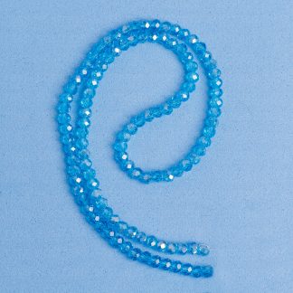Fio de Cristal Facetado 4mm Azul Claro Furta Cor. 10 Fios - 1.280 Peças