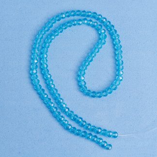 Fio de Cristal Facetado 4mm Azul Claro. 10 Fios - 1.280 Peças