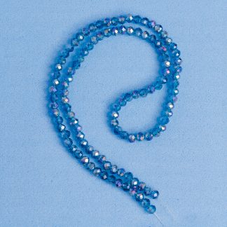 Fio de Cristal Facetado 4mm Azul Esverdeado Furta Cor. 10 Fios - 1.280 Peças