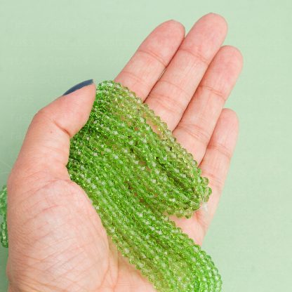 Fio de Cristal Facetado 4mm Chrysolite. 10 Fios - 1.280 Peças - Imagem 2