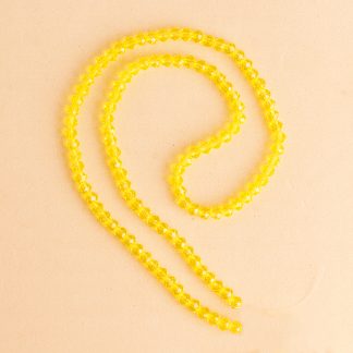 Fio de Cristal Facetado 4mm Amarelo. 10 Fios - 1.280 Peças