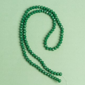 Fio de Cristal Facetado 4mm Verde Esmeralda. 10 Fios - 1.280 Peças