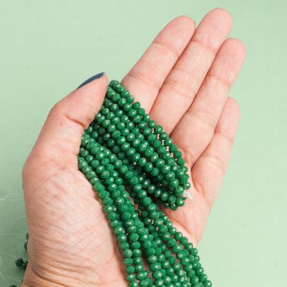 Fio de Cristal Facetado 4mm Verde Esmeralda. 10 Fios - 1.280 Peças - Imagem 2