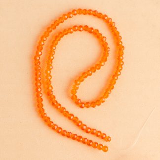 Fio de Cristal Facetado 4mm Laranja. 10 Fios - 1.280 Peças