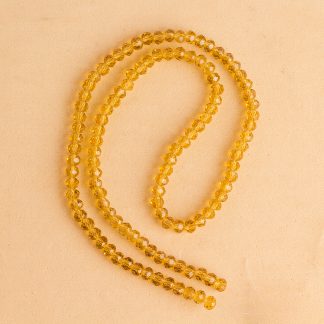 Fio de Cristal Facetado 4mm Caramelo. 10 Fios - 1.280 Peças