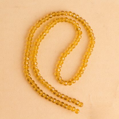 Fio de Cristal Facetado 4mm Caramelo. 10 Fios - 1.280 Peças