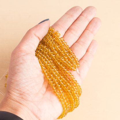 Fio de Cristal Facetado 4mm Caramelo. 10 Fios - 1.280 Peças - Imagem 2