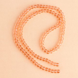 Fio de Cristal Facetado 4mm Pêssego Claro. 10 Fios - 1.280 Peças