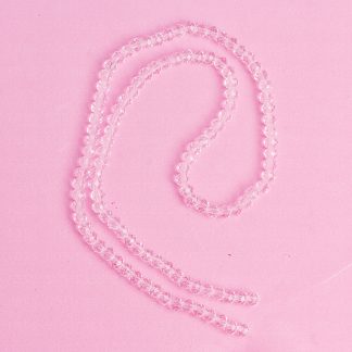 Fio de Cristal Facetado 4mm Rosa Claro. 10 Fios - 1.280 Peças