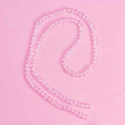 Fio de Cristal Facetado 4mm Rosa Claro. 10 Fios - 1.280 Peças
