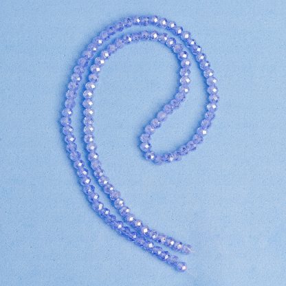 Fio de Cristal Facetado 4mm Azul Celeste Furta Cor. 10 Fios - 1.280 Peças