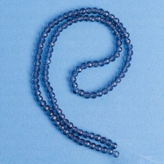 Fio de Cristal Facetado 4mm Azul Escuro. 10 Fios - 1.280 Peças