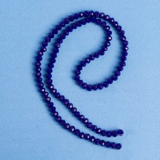 Fio de Cristal Facetado 4mm Azul Royal Leitoso. 10 Fios - 1.280 Peças