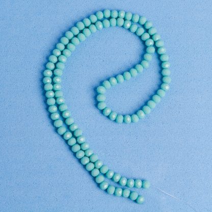 Fio de Cristal Facetado 4mm Turquesa. 10 Fios - 1.280 Peças