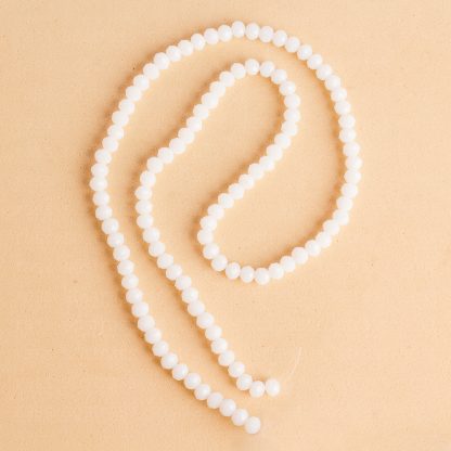 Fio de Cristal Facetado 4mm Branco. 10 Fios - 1.280 Peças