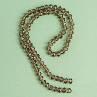 Fio de Cristal Facetado 6mm Cinza Escuro. 10 Fios - 830 Peças