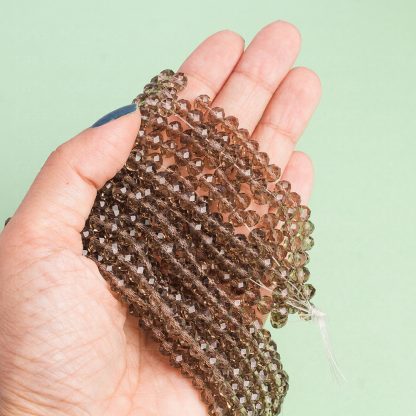 Fio de Cristal Facetado 6mm Cinza Escuro. 10 Fios - 830 Peças - Imagem 2