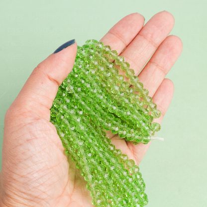 Fio de Cristal Facetado 6mm Chrysolite. 10 Fios - 830 Peças - Imagem 2
