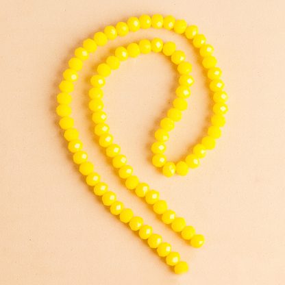Fio de Cristal Facetado 6mm Amarelo Fosco. 10 Fios - 830 Peças