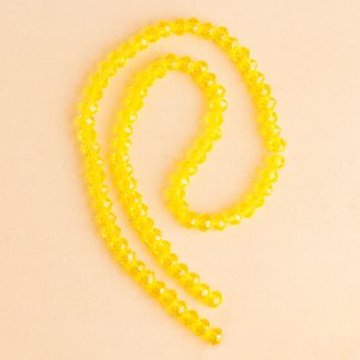Fio de Cristal Facetado 6mm Amarelo. 10 Fios - 830 Peças
