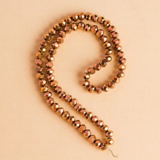 Fio de Cristal Facetado 4mm Bronze. 10 Fios - 1.280 Peças