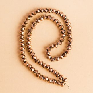 Fio de Cristal Facetado 6mm Cobre. 10 Fios - 830 Peças