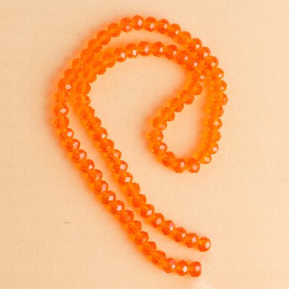 Fio de Cristal Facetado 6mm Laranja. 10 Fios - 830 Peças