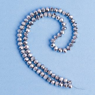 Fio de Cristal Facetado 6mm Prateado. 10 Fios - 830 Peças