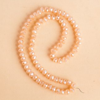 Fio de Cristal Facetado 6mm Caramelo Leitoso. 10 Fios - 830 Peças