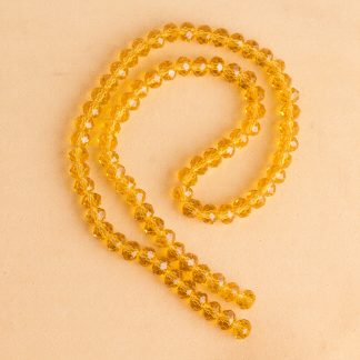 Fio de Cristal Facetado 6mm Caramelo. 10 Fios - 830 Peças