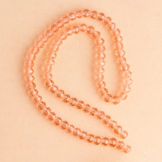 Fio de Cristal Facetado 6mm Pêssego Claro. 10 Fios - 830 Peças