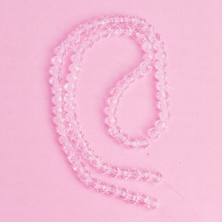 Fio de Cristal Facetado 6mm Rosa Claro. 10 Fios - 830 Peças