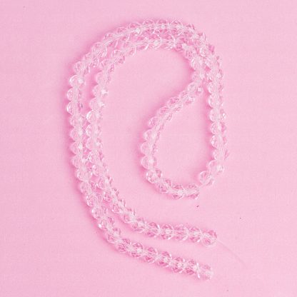 Fio de Cristal Facetado 6mm Rosa Claro. 10 Fios - 830 Peças