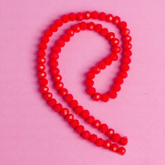 Fio de Cristal Facetado 6mm Vermelho Claro. 10 Fios - 830 Peças