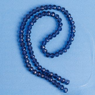 Fio de Cristal Facetado 6mm Azul Escuro. 10 Fios - 830 Peças