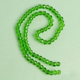 Fio de Cristal Facetado 6mm Verde Claro. 10 Fios - 830 Peças