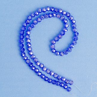 Fio de Cristal Facetado 6mm Azul Royal Furta Cor. 10 Fios - 830 Peças