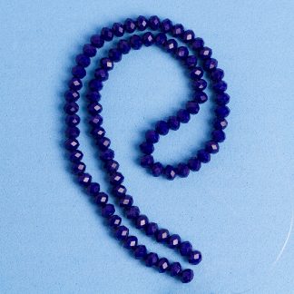 Fio de Cristal Facetado 6mm Azul Royal Leitoso. 10 Fios - 830 Peças