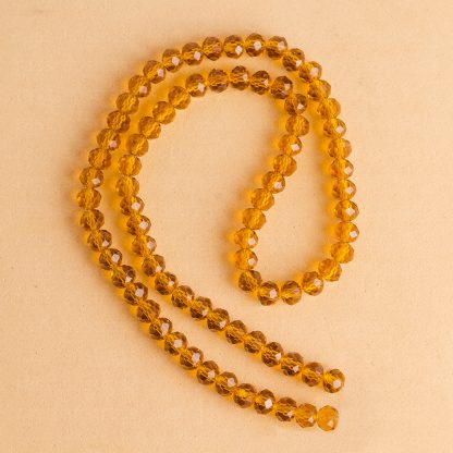 Fio de Cristal Facetado 6mm Marrom Escuro. 10 Fios - 830 Peças