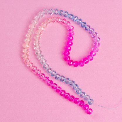 Fio de Cristal Facetado 6mm Tie Dye. 10 Fios - 830 Peças