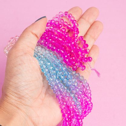 Fio de Cristal Facetado 6mm Tie Dye. 10 Fios - 830 Peças - Imagem 2