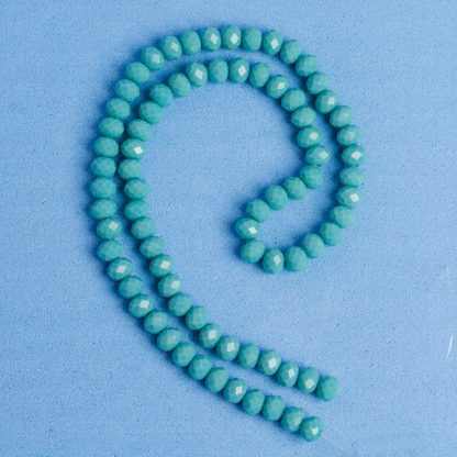 Fio de Cristal Facetado 6mm Turquesa. 10 Fios - 830 Peças