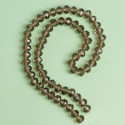 Fio de Cristal Facetado 8mm Cinza Escuro. 10 Fios - 630 Peças
