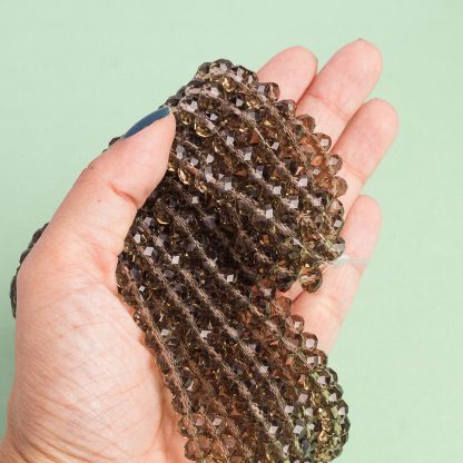 Fio de Cristal Facetado 8mm Cinza Escuro. 10 Fios - 630 Peças - Imagem 2