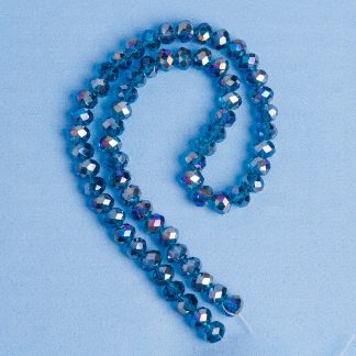 Fio de Cristal Facetado 8mm Azul Esverdeado Furta Cor. 10 Fios - 630 Peças