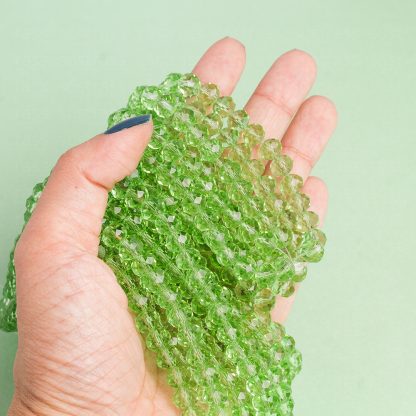 Fio de Cristal Facetado 8mm Chrysolite. 10 Fios - 630 Peças - Imagem 2